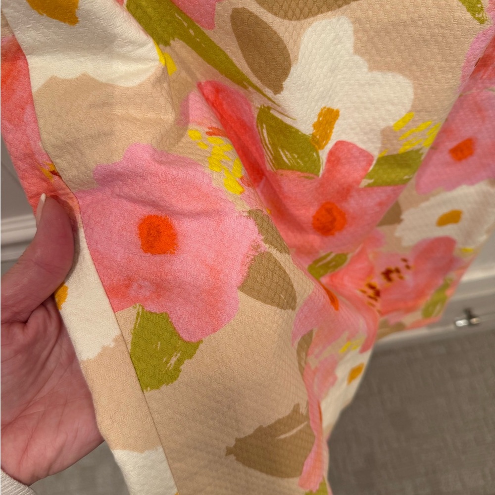 J. Crew Pink Floral Pencil Skirt with Cream & Green Accents - Picture 2 of 7